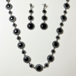 92.5 Silver Marka antique finish Black gemstone detailing