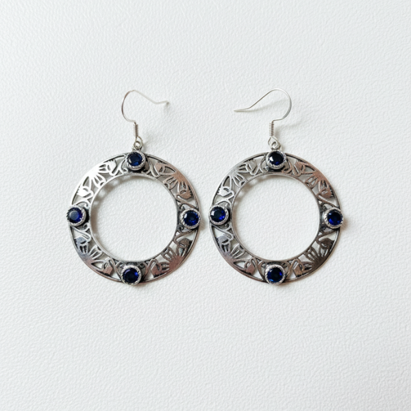 Filigree Silver Hoop Earring